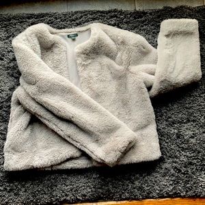 Fuzzy faux fur jacket